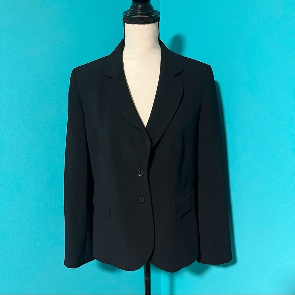 Ann Taylor 10P Black Double Button Blazer Jacket Business Casual